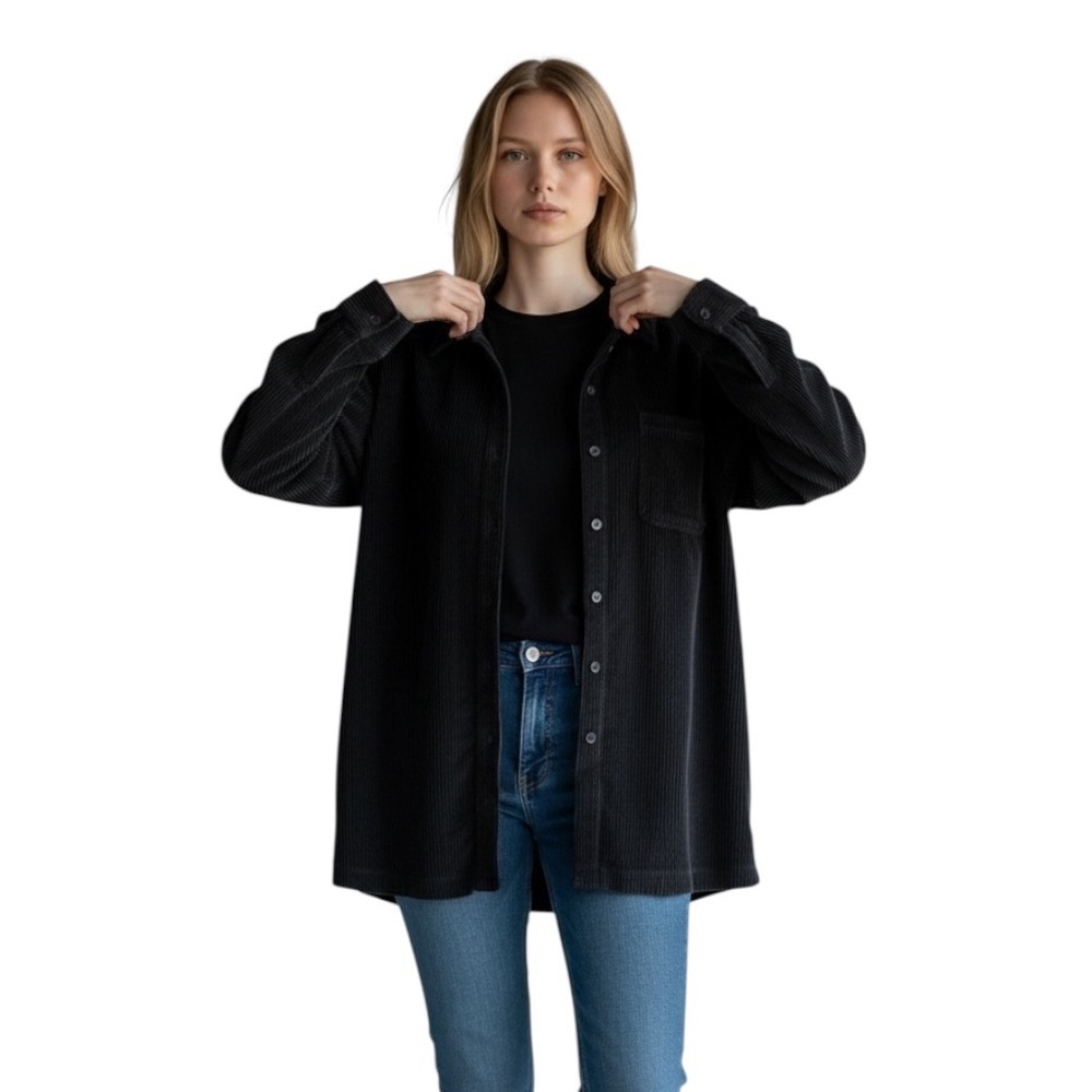 L.L. Bean Corduroy Button Up Cozy Casual Cabincore Oversized Shirt